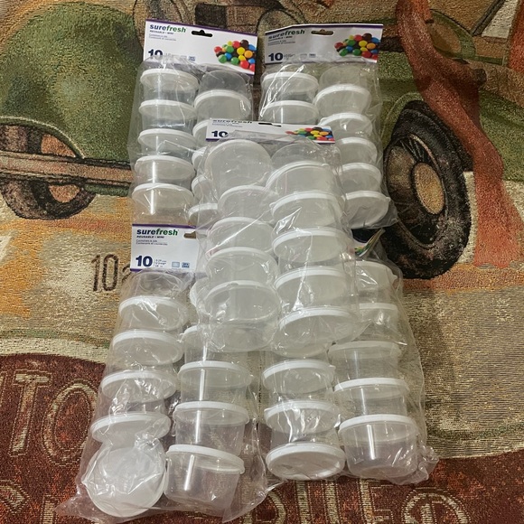 Lot of 5 10ct Packs (50 total) Sure Fresh Round Mini-Containers 2.3 fl oz NEW - Picture 3 of 7